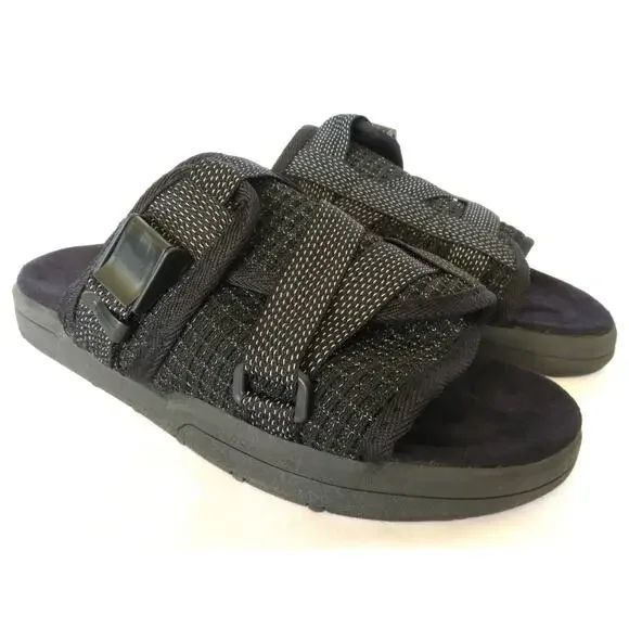 Draco | Shoes | New Draco Reflective Black Mens Slides Sz 